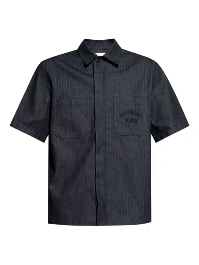 Givenchy Herringbone-pattern Embroidered Shirt In Blue