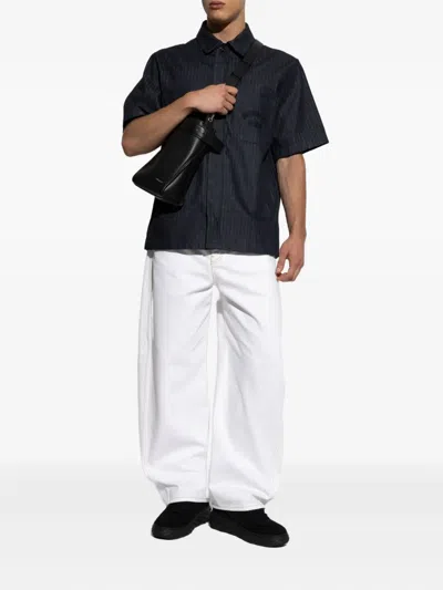 Givenchy Herringbone-pattern Embroidered Shirt In Blue
