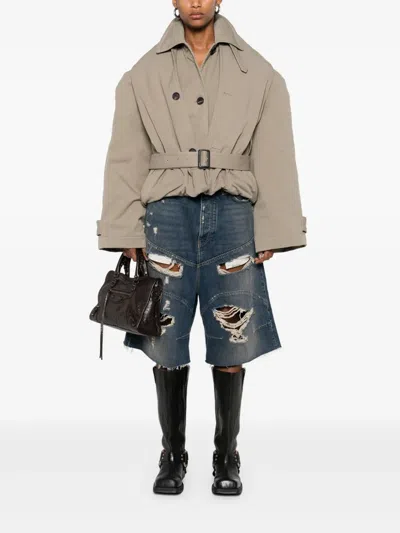 Balenciaga Distressed Denim Shorts