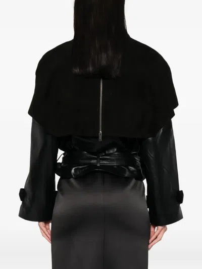 Ducie Rose Leather Jacket In Black
