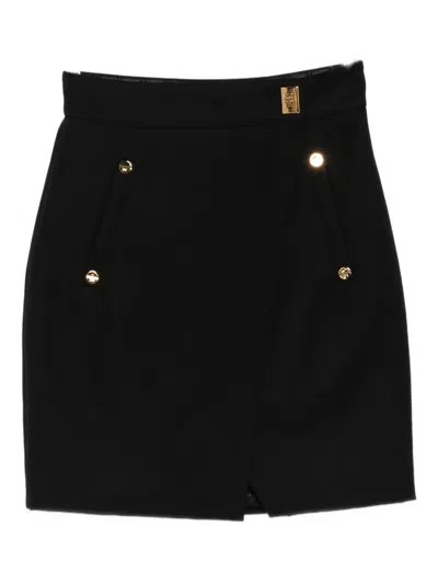 Elisabetta Franchi Button-detailed Mini Skirt In Black