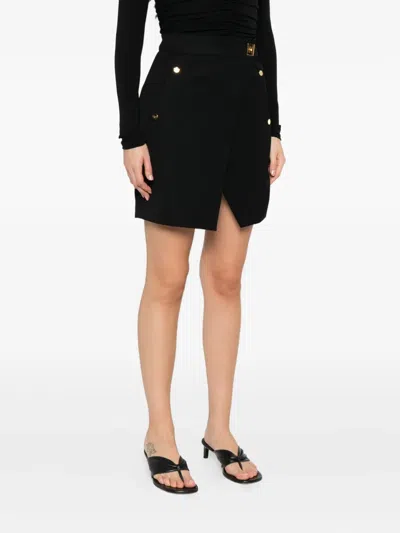 Elisabetta Franchi Button-detailed Mini Skirt In Black