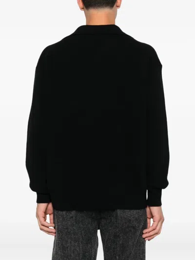 Roberto Collina Long Sleeve Ribbed Sweater In Black