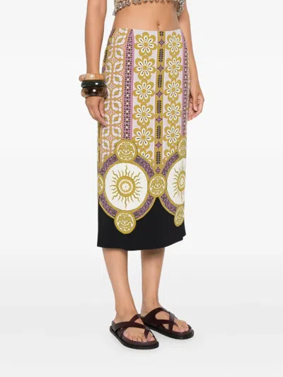 La Doublej Patterned Pencil Skirt