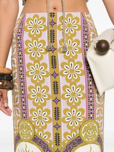 La Doublej Patterned Pencil Skirt