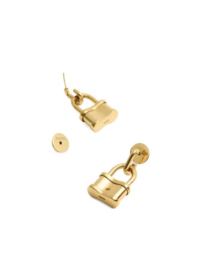 Patou Mini Padlock Earrings In Gold