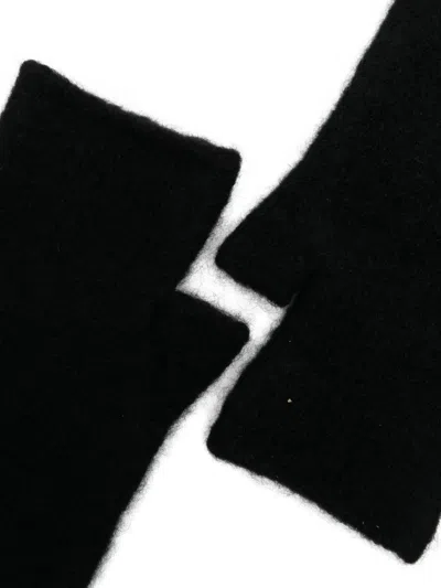 Isabel Benenato Fingerless Gloves In Black
