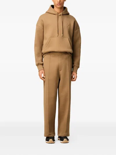 Ami Alexandre Mattiussi Ami De Cœur Topstitched Trousers In Brown