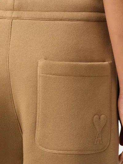 Ami Alexandre Mattiussi Ami De Cœur Topstitched Trousers In Brown