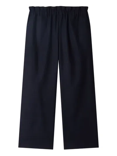 Bonpoint Elastic-waist Herringbone Trousers In Blue