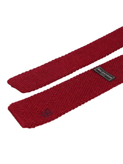 Pre-owned Balenciaga Wool Tie In Red