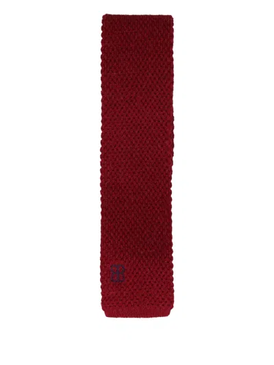 Pre-owned Balenciaga Wool Tie In Red