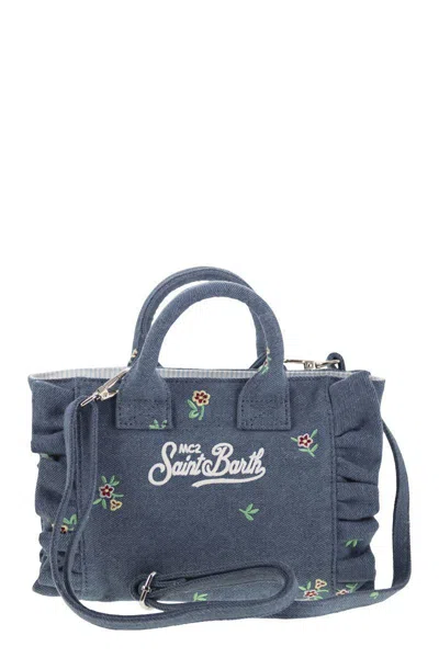 Mc2 Saint Barth Vanity Mini Volant - Denim Handbag