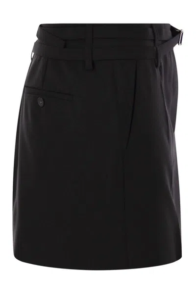 Sportmax Belted Pocket Mini Skirt In Black