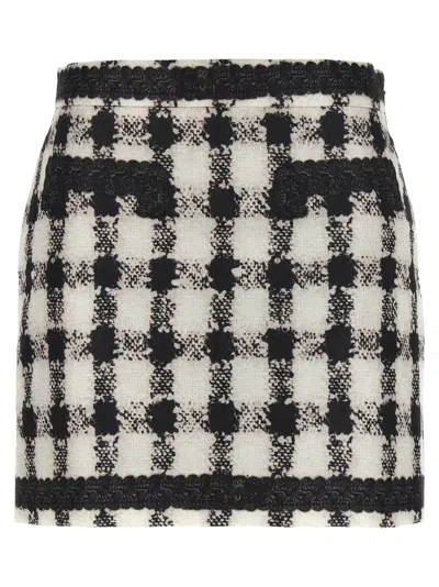 Moschino Blackwhite Texture Print Mini Skirt In White