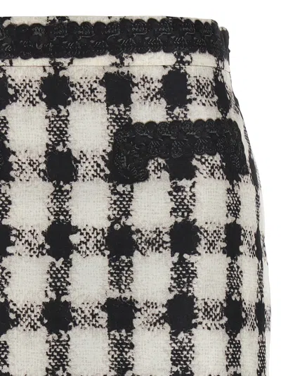 Moschino Blackwhite Texture Print Mini Skirt In White