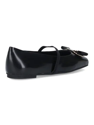 Ferragamo New Vara Bow-embellished Ballet Flats In Black