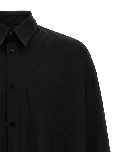 Marni Cool Wool Shirt With Contrast Stitching Shirt And Blouse Black In Black