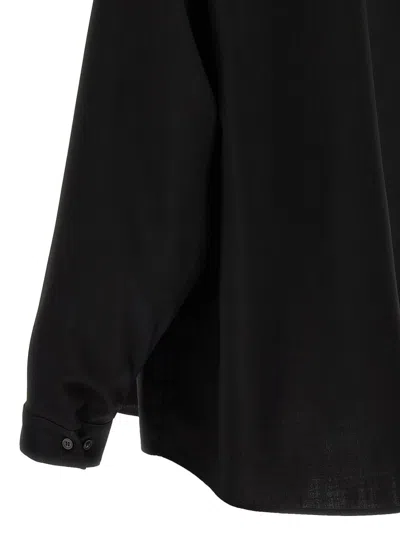 Marni Cool Wool Shirt With Contrast Stitching Shirt And Blouse Black In Black