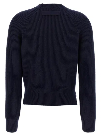 Victoria Beckham 'hem' Cardigan With V-neckline And Pockets In Blue