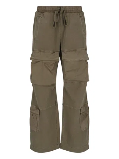Entire Studios Green Cotton Cargo Sweatpants With Drawstring Closure In Green