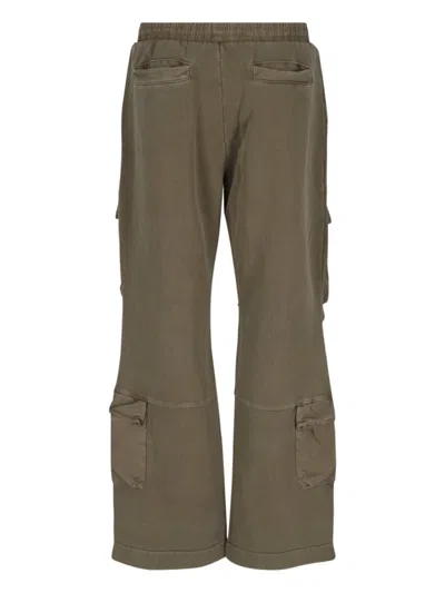 Entire Studios Green Cotton Cargo Sweatpants With Drawstring Closure In Green