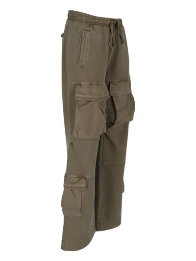Entire Studios Green Cotton Cargo Sweatpants With Drawstring Closure In Green