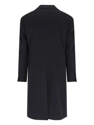 Tagliatore Black Double-breasted Coat With Four Pockets In Black