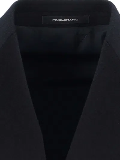 Tagliatore Black Double-breasted Coat With Four Pockets In Black