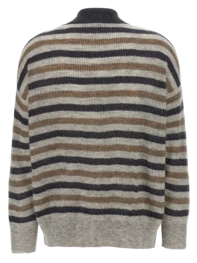 Brunello Cucinelli Lurex Wool Cardigan Sweaters And Cardigans Multicolor In Multi