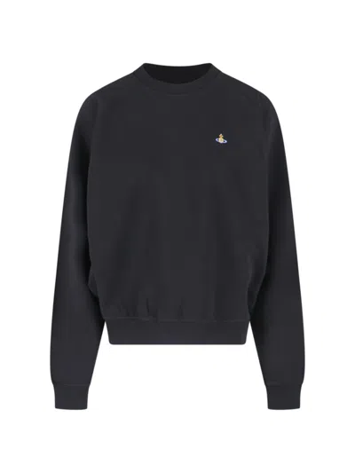Vivienne Westwood "orb" Crewneck Sweatshirt, In Black Cotton