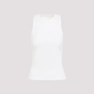 Bottega Veneta Chalk White Cotton Ribbed Tank Top