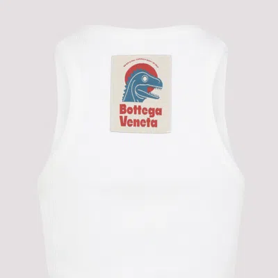 Bottega Veneta Chalk White Cotton Ribbed Tank Top