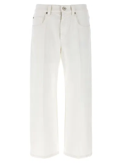 Brunello Cucinelli Contemporary Square Jeans White In White