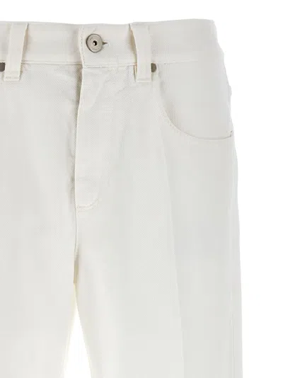 Brunello Cucinelli Contemporary Square Jeans White In White