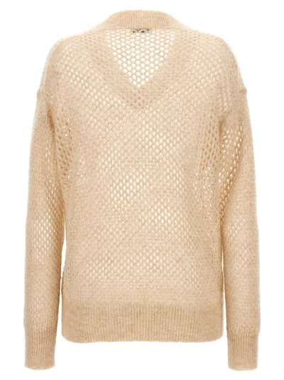 Brunello Cucinelli Rustic Dazzling Net Sweaters And Cardigans Beige