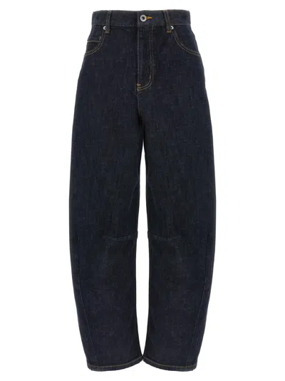 Self-portrait Indigo Barrel Leg' Jeans In Black