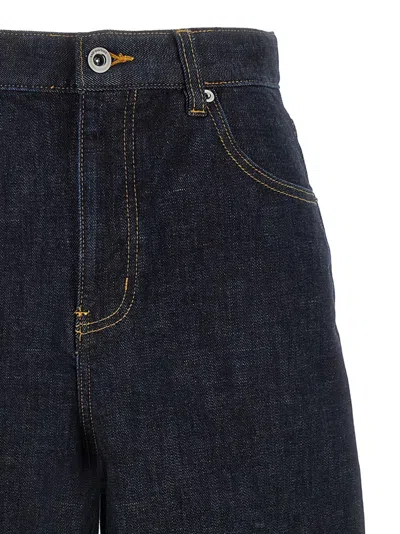 Self-portrait Indigo Barrel Leg' Jeans In Black