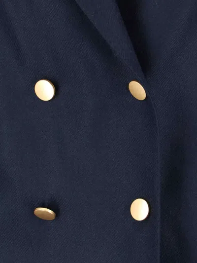 Tagliatore Tailored Double-breasted Jacket With Gold Buttons In Blue