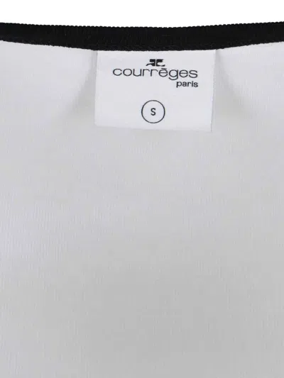 Courrèges Ribbed Cotton Mini Dress With Logo Embroidery In White
