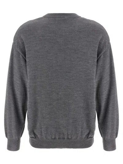 Moschino Intarsia Grey Wool Sweater
