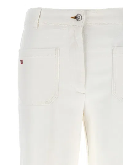 Victoria Beckham Womens Washed White Alina Flared-leg Denim Jeans In White