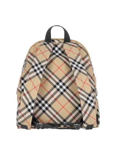 Burberry Check Pattern Backpack With Front Pocket
