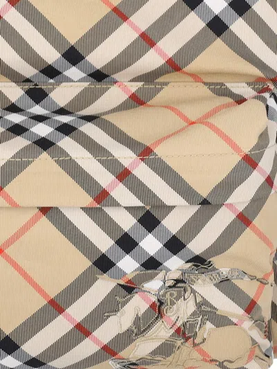 Burberry Check Pattern Backpack With Front Pocket