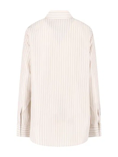 Rohe Róhe Classic Button-up Silk Shirt With Vertical Stripes