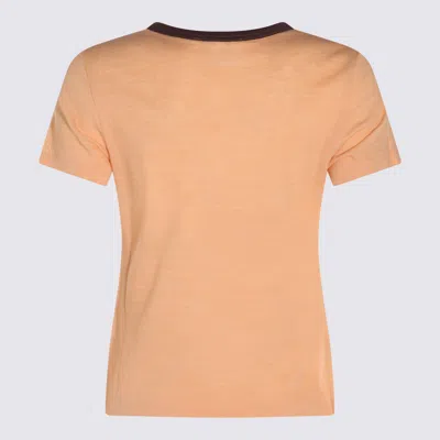 Chloé Multicolor Crewneck T-shirt With Maxi Graphic Print On The Front In Wool Blend Woman In Brown