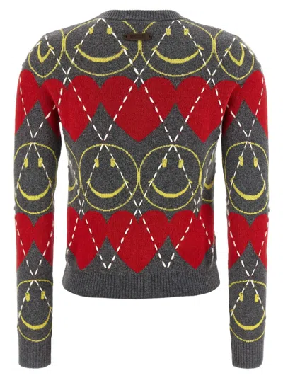 Moschino Wool Blend Pullover Smiley Grey