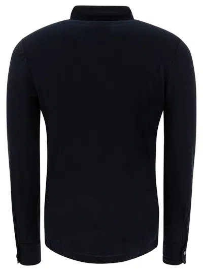 Zanone Collared Button-down Shirt With Cuff Buttons In Black