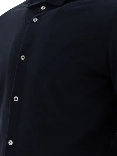 Zanone Collared Button-down Shirt With Cuff Buttons In Black