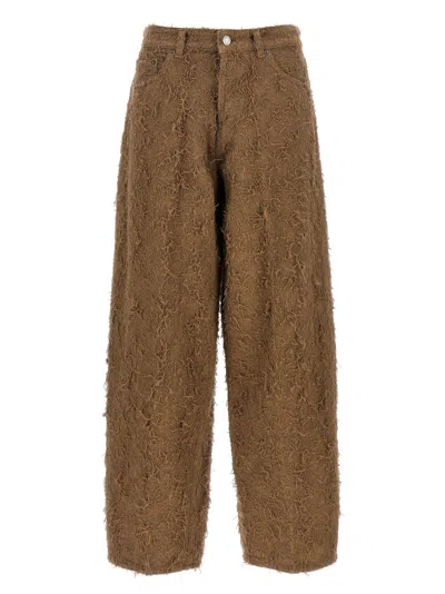 Haikure Becky Fur-effect Cotton Jeans In Brown